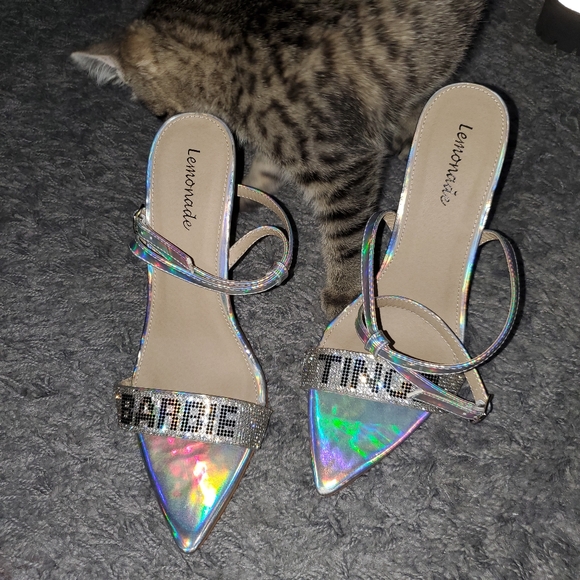 Smash Barbie Tingz Diamante Detail Heel In Silver - Picture 6 of 8